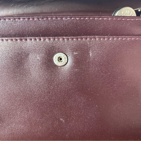 Authentic MANDARINA DUCK Wallet With Key Holder Clutch Purse Burgundy Leather - Picture 11 of 13